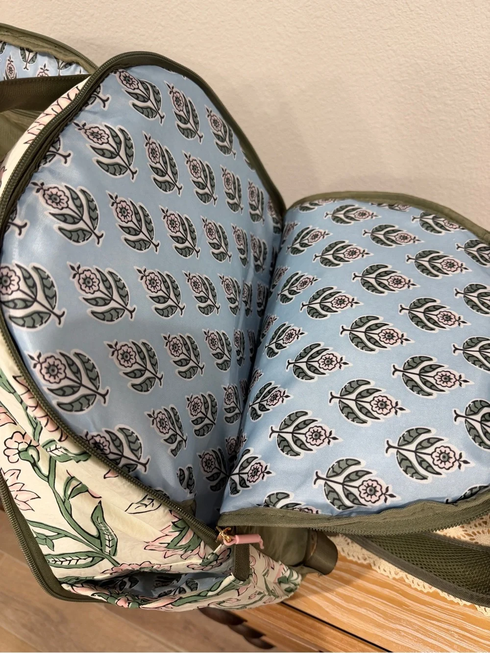Target Floral Quilted Backpack in Pink and Green